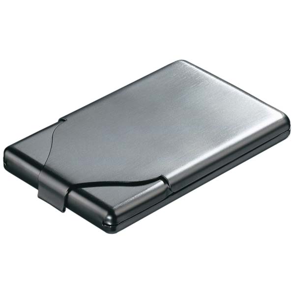 Brushed Chrome Credit Card Case - Click Image to Close