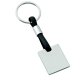 Key chain chromed square with PVC black