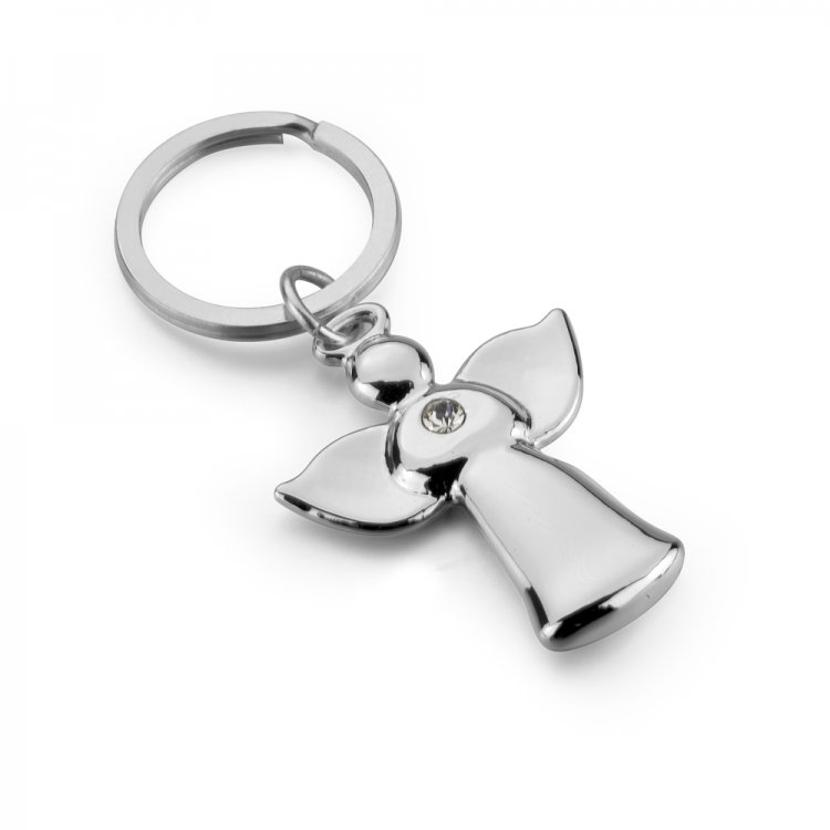 Angel Key Chain With Crystal - Click Image to Close