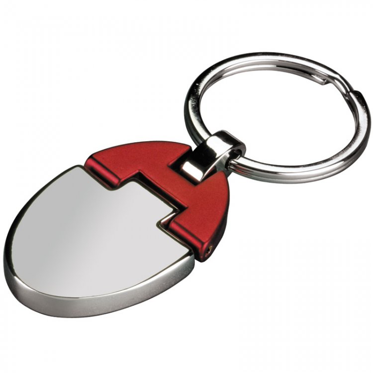 Key chain chromed shiny/red - Click Image to Close