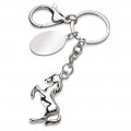 Chrome Prancing Horse Key Ring