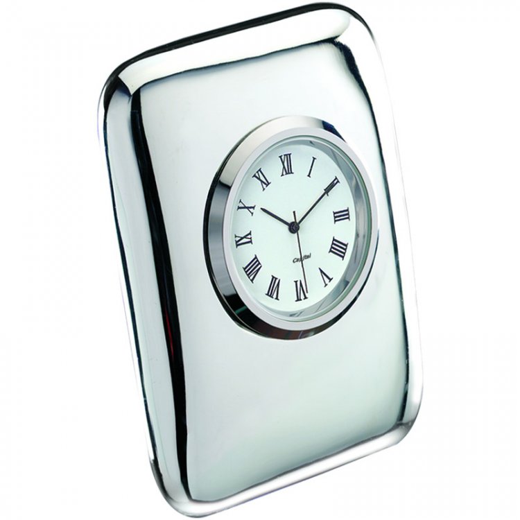 Desk clock "Tiffany" silver ring in Luxury Box - Click Image to Close