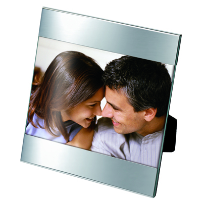 Photoframe shiny metal photo 8x5 - Click Image to Close