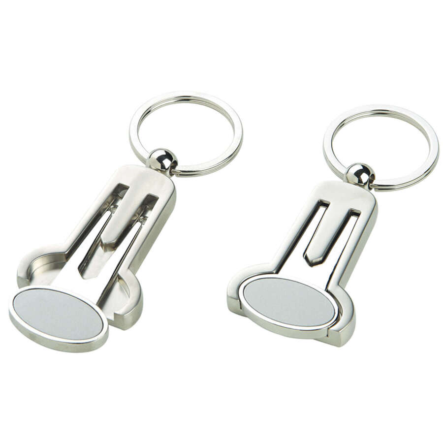 Keyring golf marker & pitch repair fork chrome/matt