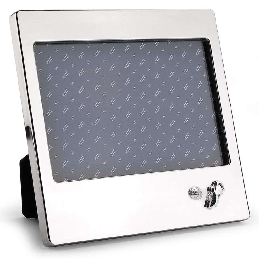 Silver Plate Photo Frame with Football Boot & Ball Emblem