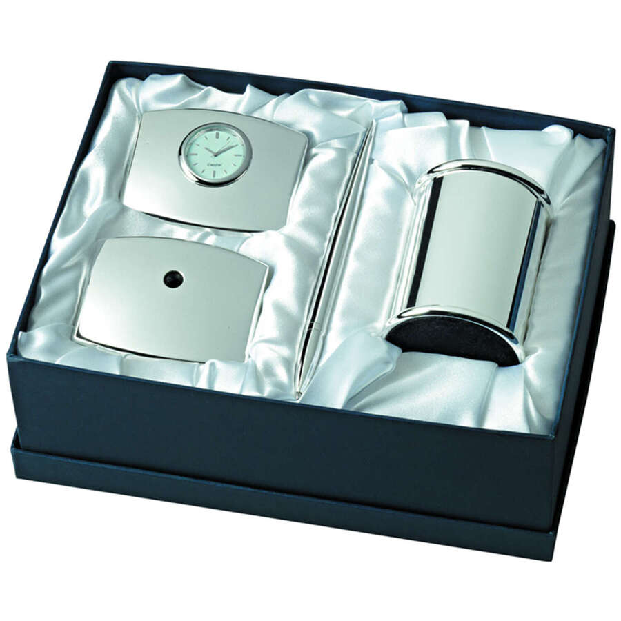 Pen stand163+Desk clock059+Pen h.153 in Luxury Box