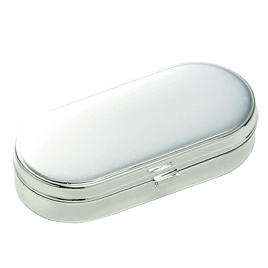 Chrome Pillbox rounded oblong with mirror