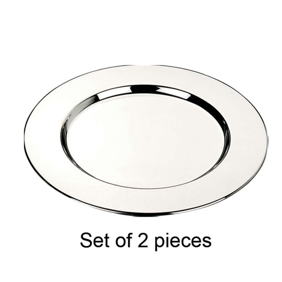 Bottle coaster smooth metal/shiny (2 pieces)