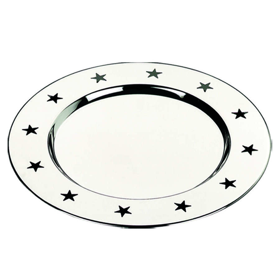 Bottle coaster star-shaped edge metal/shiny