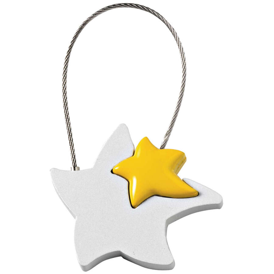 Key chain chrome and yellow star &ldquo;Stella gialla&rdquo;