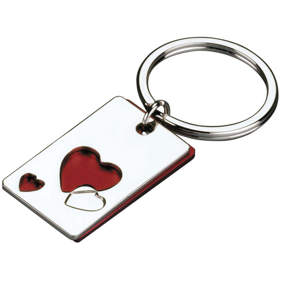 Key chain two pendants "Cuore"