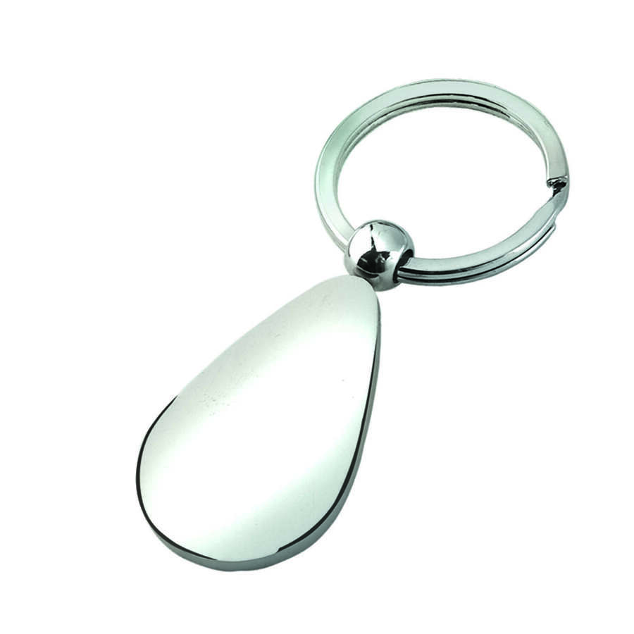 Key chain chromed drop-shaped