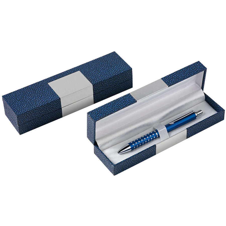 Case rectangular leather blue