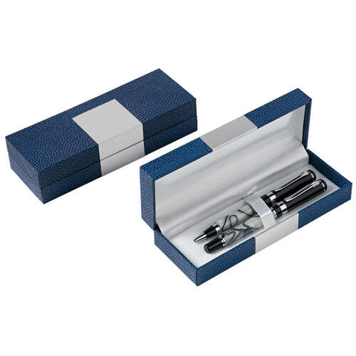 Case rectangular leather blue big size