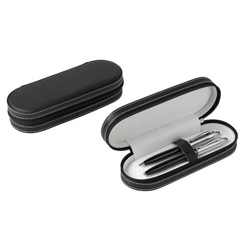 Box black leather with zipper