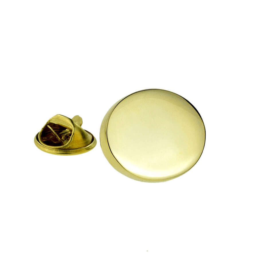 Gold Oval Pin Badge (engravable 20 x 16 x 3mm)