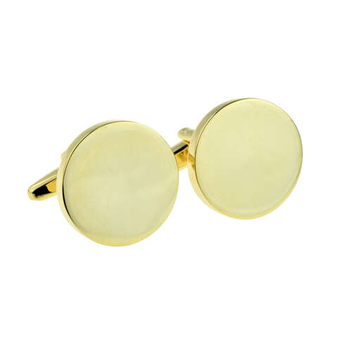 Deluxe Gold  20 x 3mm Round Cufflinks (Engravable)