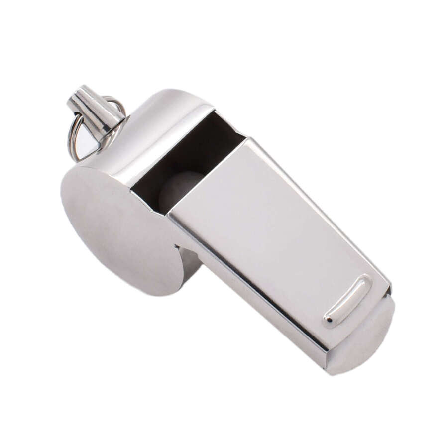 Stainless Steel Whistle and Lanyard in Box (Engravable)