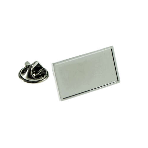 Rectangular Lapel Pin Badge with Recess for Doming