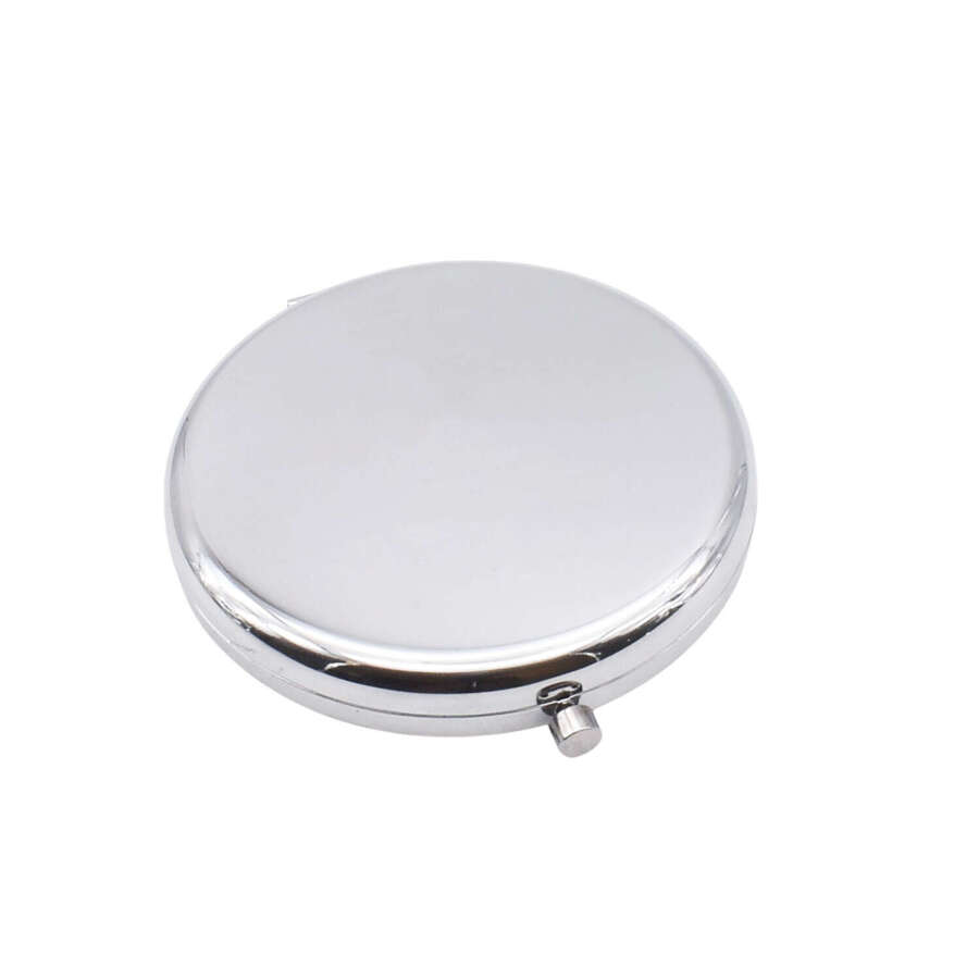 Round 60mm Handbag Mirror - Silver Finish (Engravable)