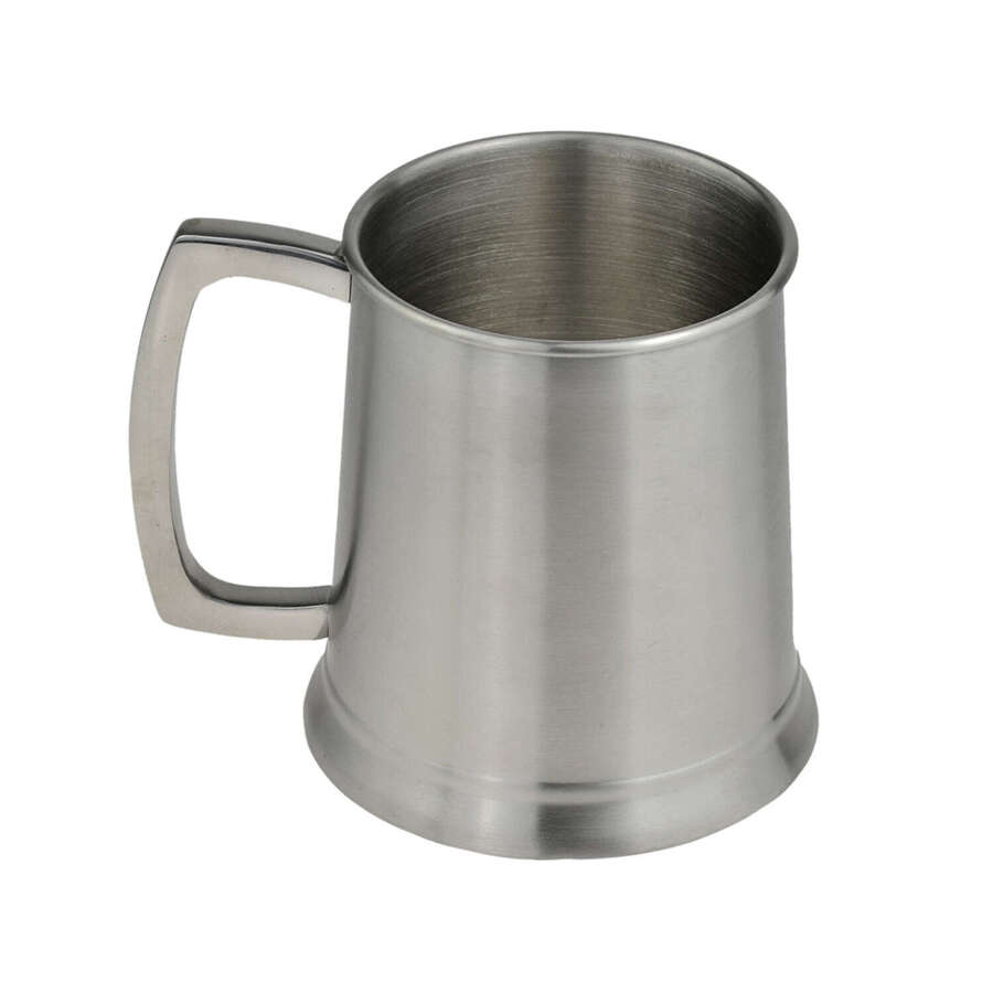 Brushed Finish 1 Pint Stainless Steel Tankard (Engravable)
