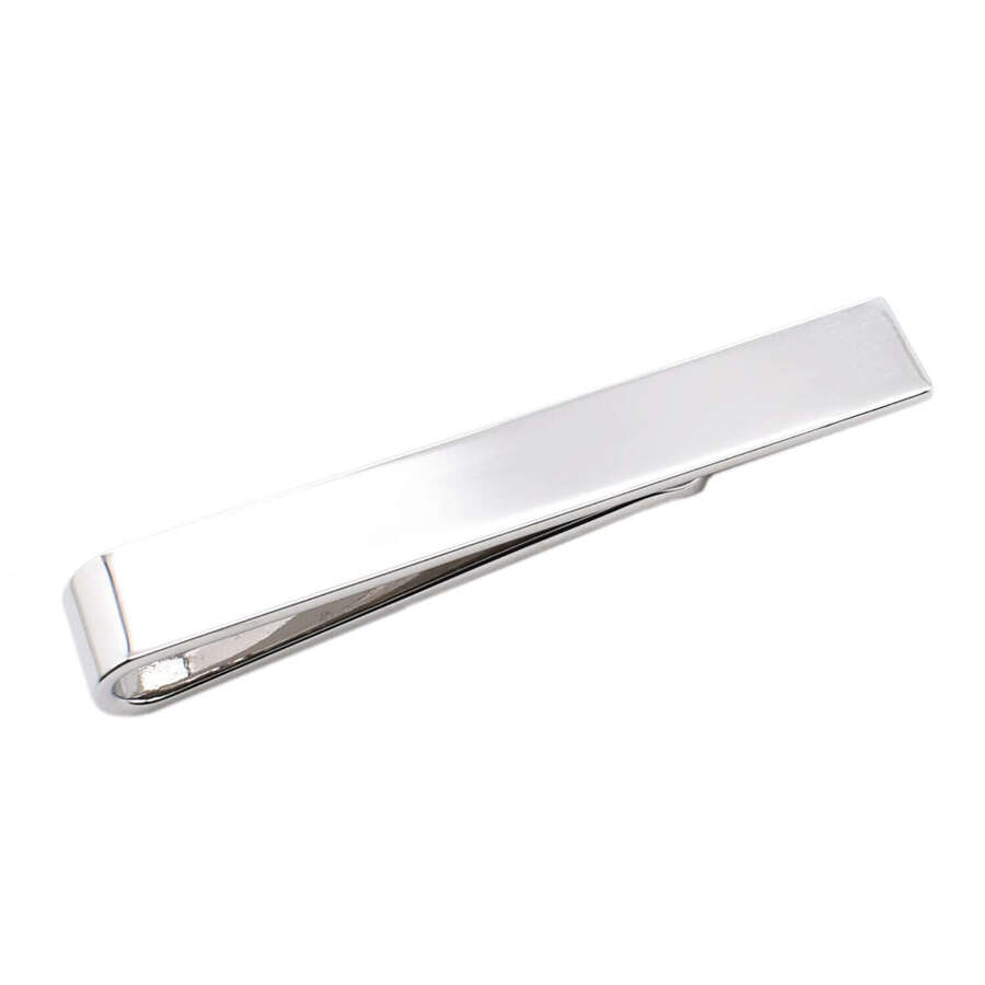 Rhodium Plated Tie Slide (Engravable)