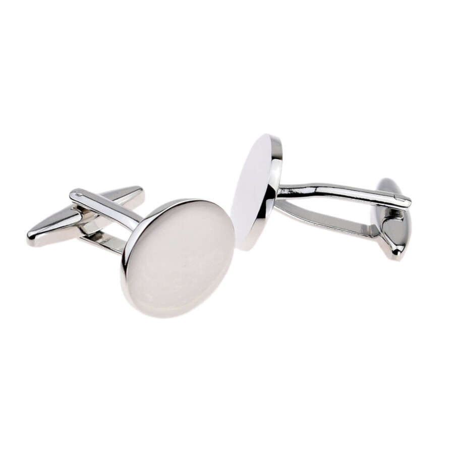 Oval Cufflinks 18 x 15mm (Engravable)