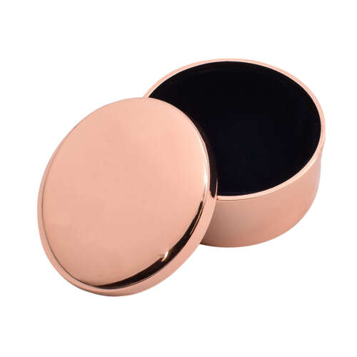 Rose Gold Round Trinket Box (Engravable)